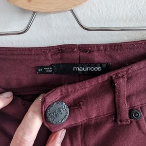 Maurice's maroon skinny pants